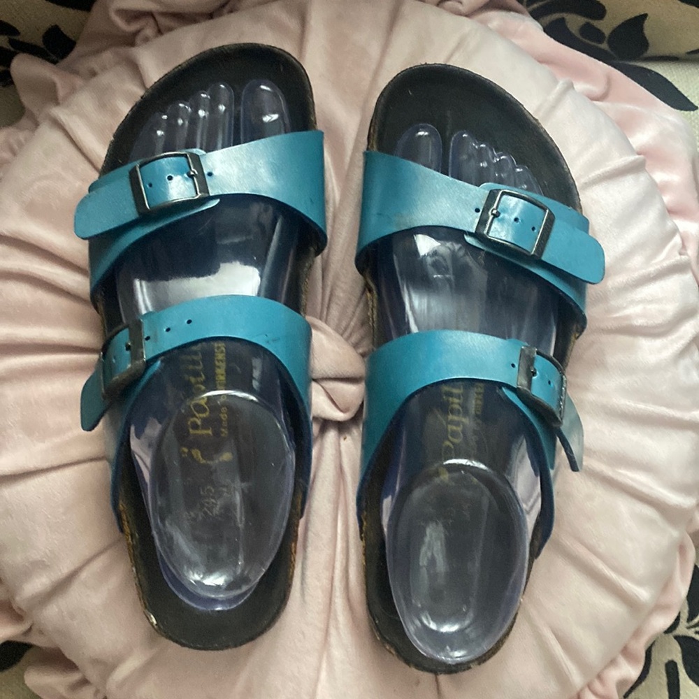 Women's by Birkenstock Platform Teal Papillio sandal size 7